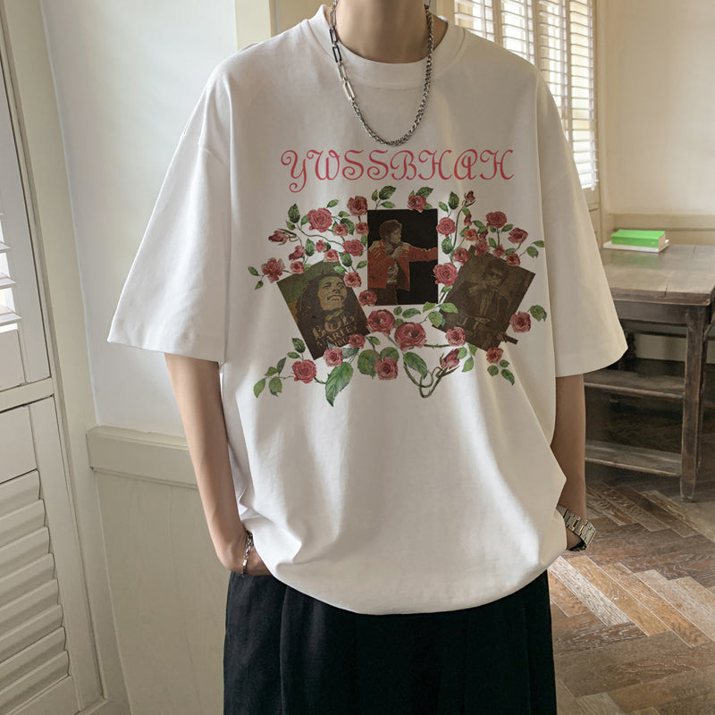 メンズ 半袖Tシャツ おしゃれ カジュアル プリント アルファベット ラウンドネック 夏服 ピンク ホワイト ブラック ブルー 大人 プルオーバー