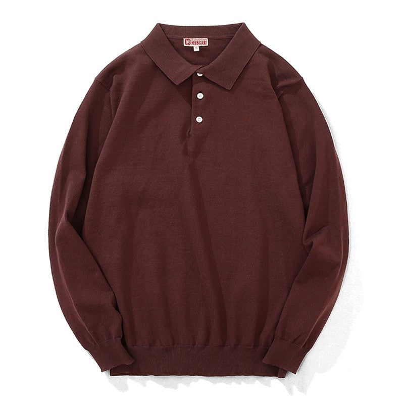 長袖Tシャツ メンズ 春服 秋服 コットン シンプル ファッション 無地 ボタン POLO ネック キレカジ スタイル