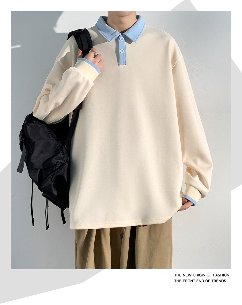 おしゃれ メンズ 長袖Tシャツ プルオーバー カジュアル 春秋服 POLOネック シンプル ファッション