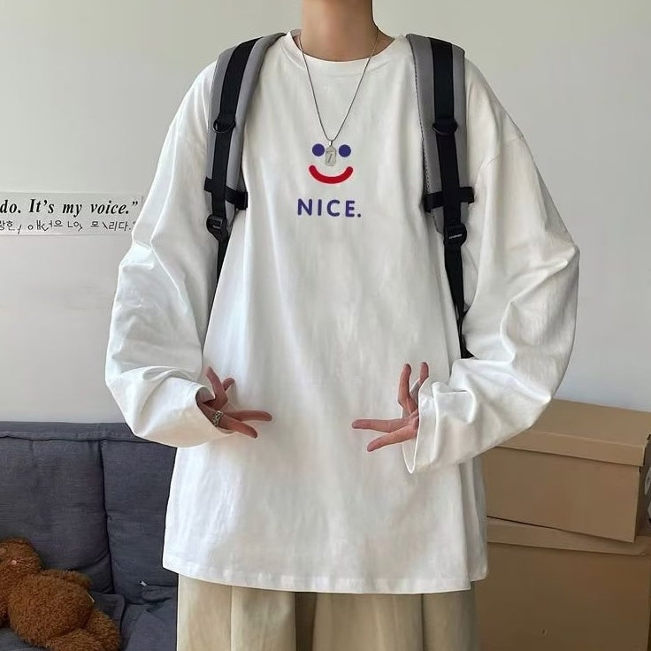 半袖Tシャツ プリント 韓国ファッション 春服 プルオーバー 無地 シンプル 秋服 ラウンドネック 大人 メンズ おしゃれ ファッション