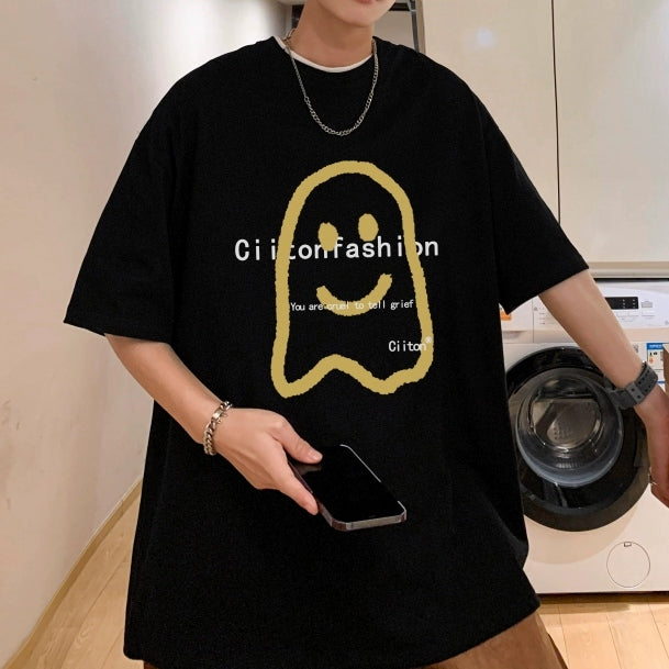 半袖Tシャツ メンズ ファッション 春服 夏服 おしゃれ シンプル アルファベット プリント 五分袖 ラウンドネック ダークグレー ホワイト グリーン ブラック ブルー 大人 プルオーバー