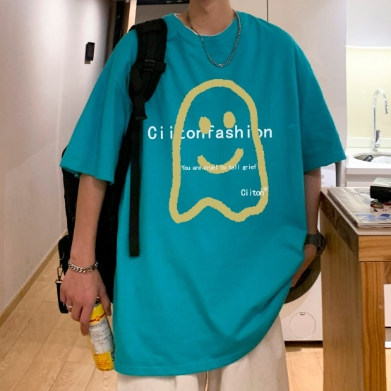 半袖Tシャツ メンズ ファッション 春服 夏服 おしゃれ シンプル アルファベット プリント 五分袖 ラウンドネック ダークグレー ホワイト グリーン ブラック ブルー 大人 プルオーバー