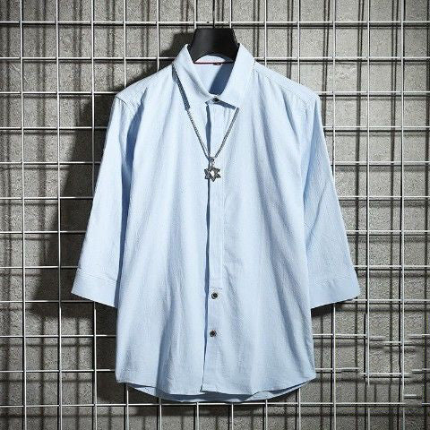 メンズ長袖Tシャツ 夏服 おしゃれ シンプル 無地 ポケット付き 折り襟 ボタン プルオーバー