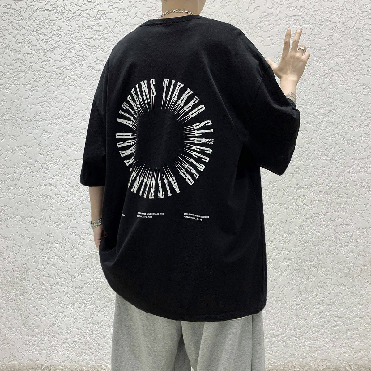 プルオーバー 半袖 韓国系 夏 ラウンドネック メンズTシャツ