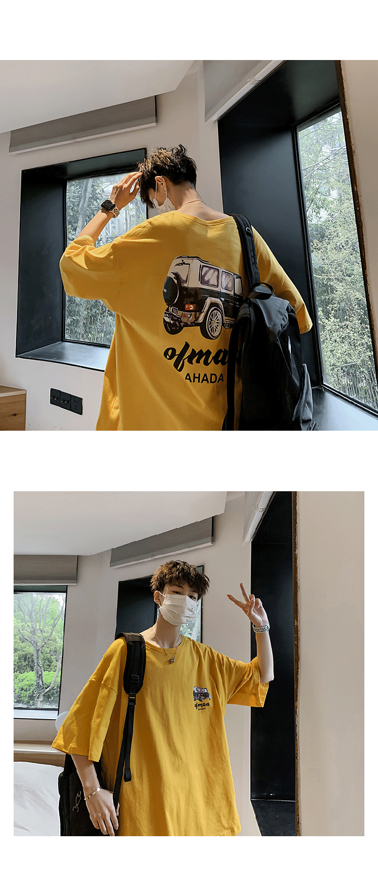 カジュアル　プリント　半袖　肌着　ファッション　 おしゃれ　韓国系　ショート丈　夏　ラウンドネック　メンズTシャツ