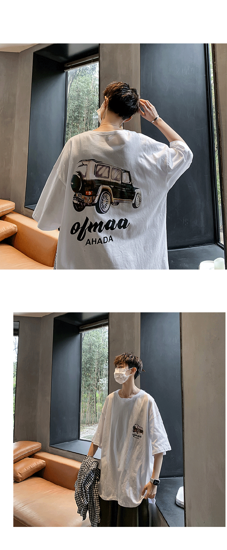 カジュアル　プリント　半袖　肌着　ファッション　 おしゃれ　韓国系　ショート丈　夏　ラウンドネック　メンズTシャツ