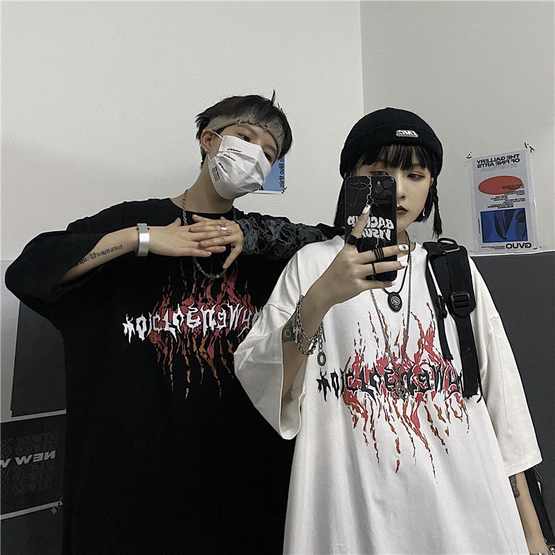 半袖ショート丈韓国系ファッションプリントなしポリエステルプルオーバーラウンドネックメンズ半袖Tシャツ