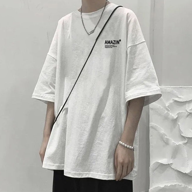 ゆったり　ビッグt　ラウンドカット 　無地 　 Ｔシャツ 　夏服   メンズファッション  おおきいサイズ  メンズ半袖Tシャツ