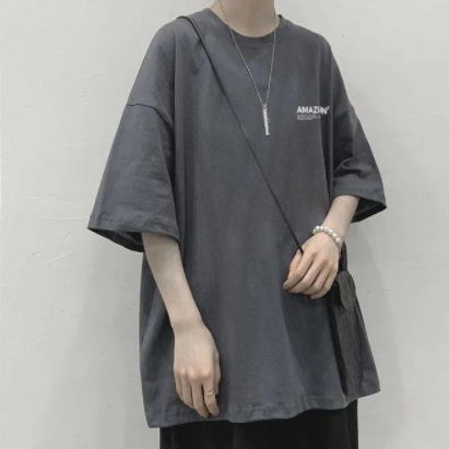 ゆったり　ビッグt　ラウンドカット 　無地 　 Ｔシャツ 　夏服   メンズファッション  おおきいサイズ  メンズ半袖Tシャツ