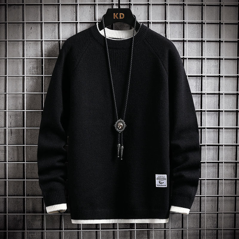 セーター 長袖  組み合わせやすい ラウンドネック 冬服 プル オーバーシン プル 無地 カットソー · セーター