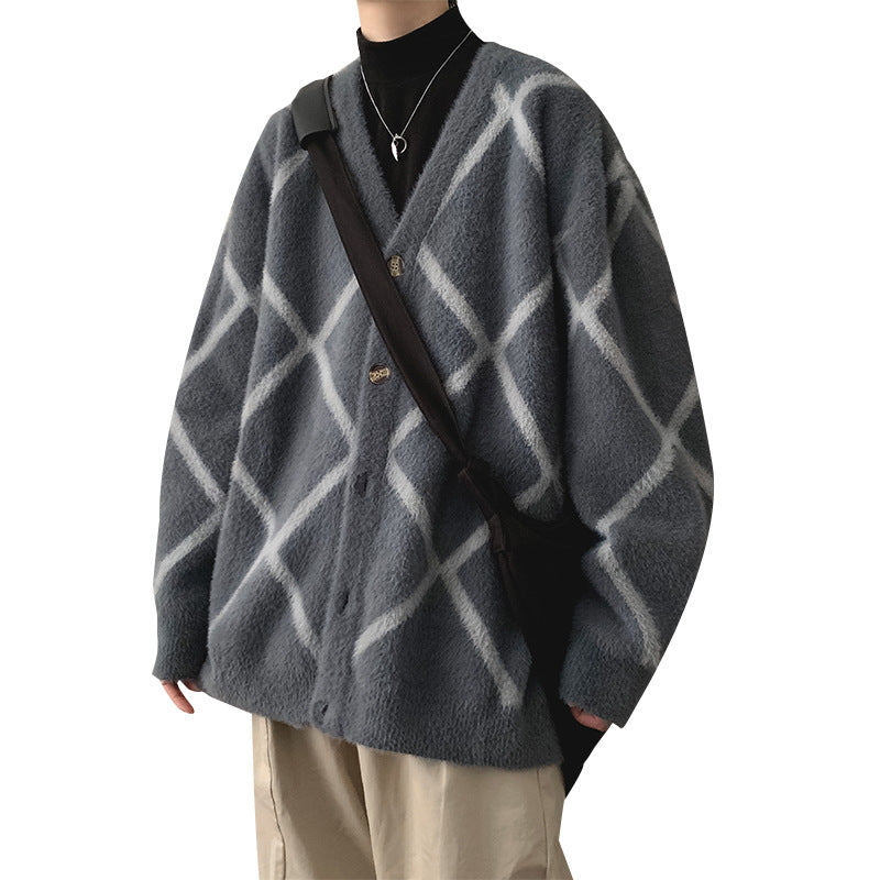 2カラー Vネック 長袖 シングルブレスト  韓国ファッション  秋冬服 シンプル  カーディガン