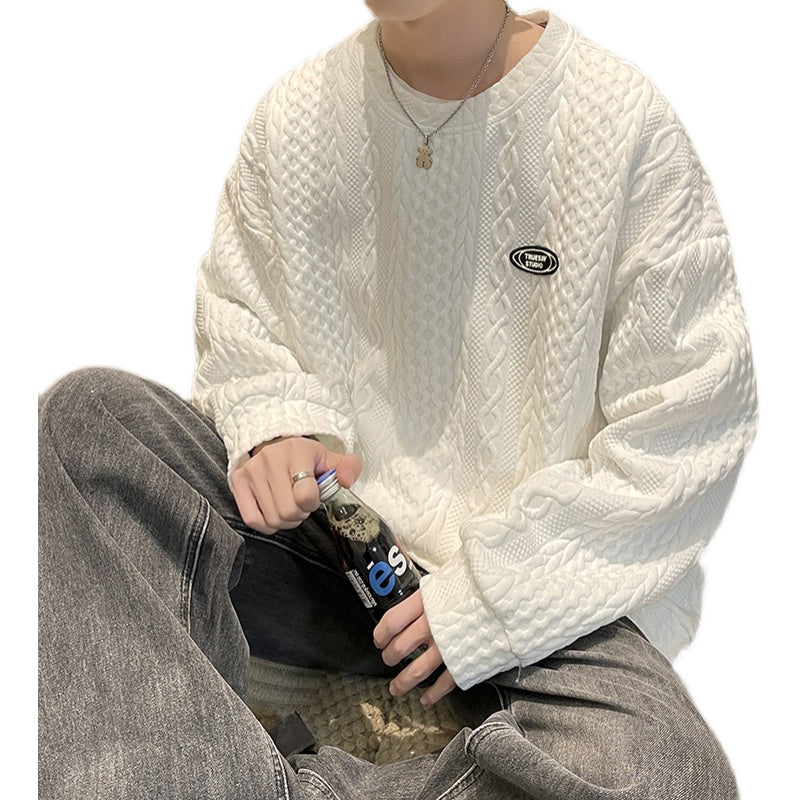 セーター メンズ ニット アルファベットプルオーバー 長袖シンプルファッションカジュアル韓国系 ラウンドネック パーカー