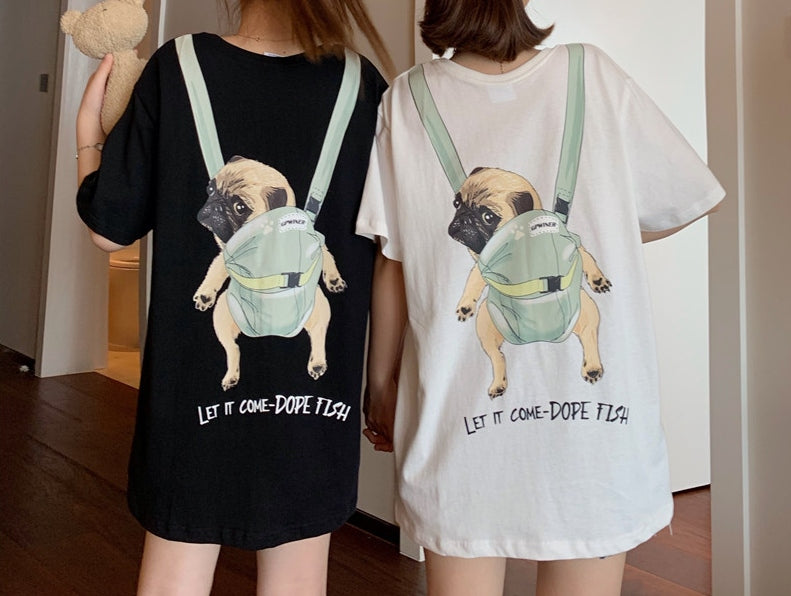 Tシャツ 動物柄 かわいい 韓国ファッション プリント ラウンドネック 夏服 半袖Tシャツ