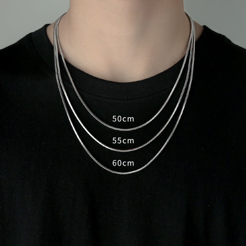 ネックレス 幾何模様 韓国 シンプル メンズファッション サークル チタン鋼 アクセサリー