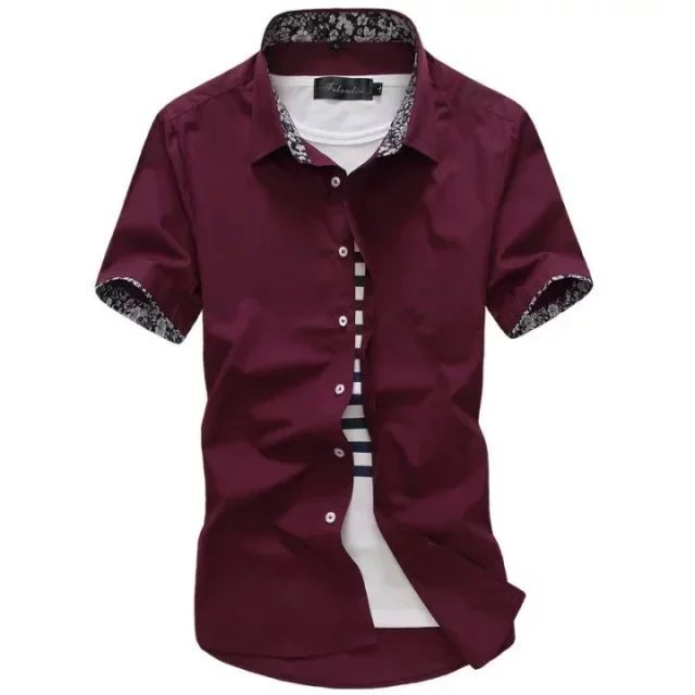 半袖   折り襟  シンプル ボタン半袖Tシャツ