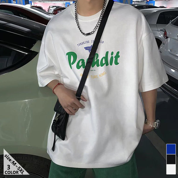 ラウンドネック トレンド  アルファベット 定番 ファッション 韓国系 モード系 プルオーバー カジュアル  半袖Tシャツ