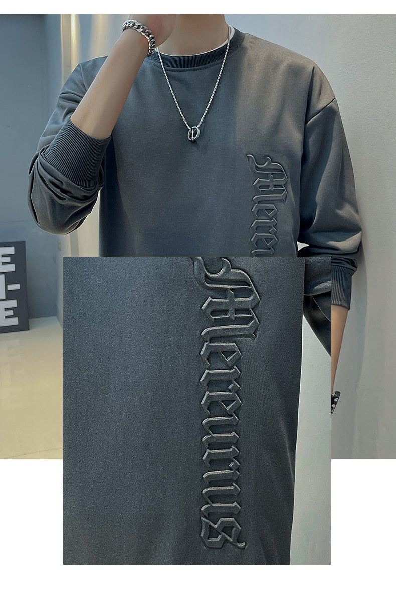 長袖   シンプル 秋冬  ファッション 定番 アルファベット カジュアル  プルオーバー 韓国系 ラウンドネックパーカー