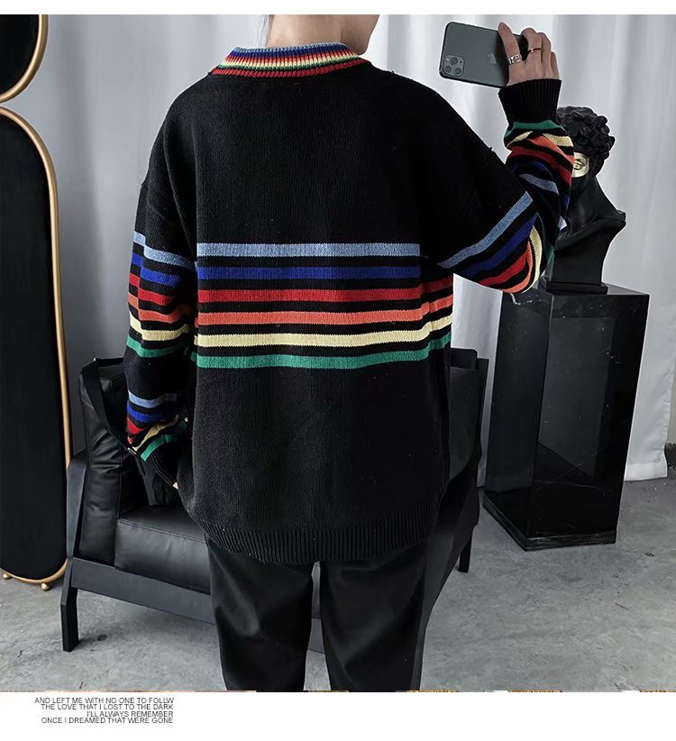 ラウンドネック カジュアル 切り替え ファッション プルオーバー 長袖 秋冬  写真通り  韓国系 カットソー · セーター