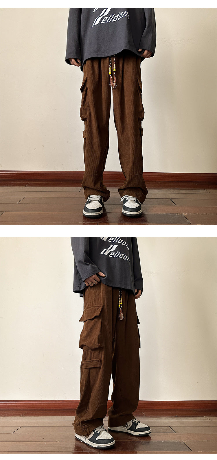 定番 無地 韓国系 レギュラーウエスト ロング丈 カジュアル シンプル ファッション なしカジュアルパンツ